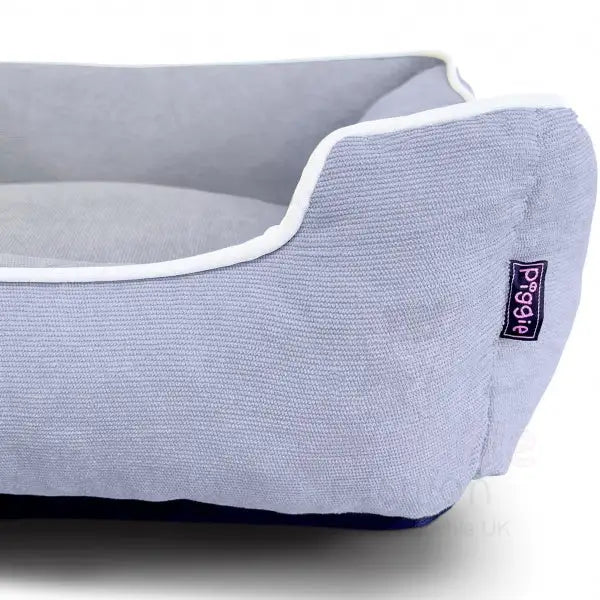 Luxury Grey Corduroy Dog Bed - Piggie - 3