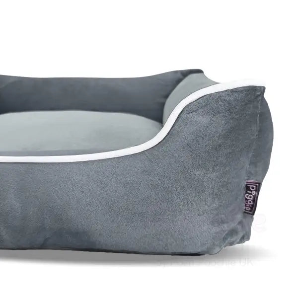 Luxury Grey Velvet Dog Bed - Piggie - 4