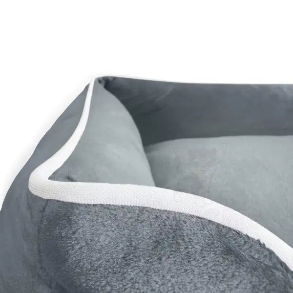 Luxury Grey Velvet Dog Bed - Piggie - 5