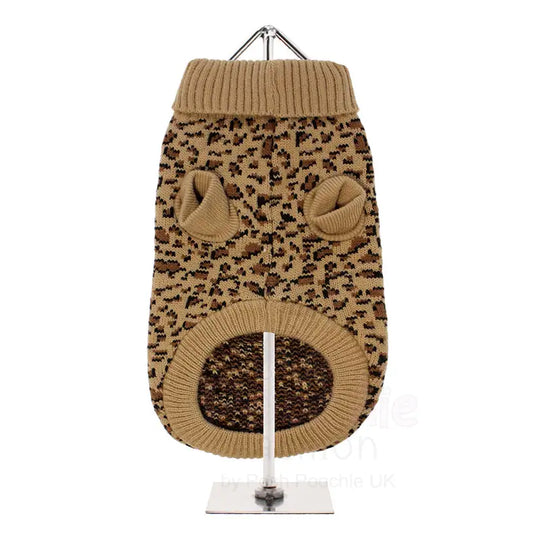 Luxury Leopard Knitted Dog Jumper - Sale - 2
