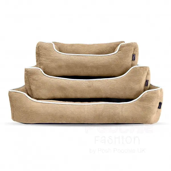 Luxury Personalised Beige Corduroy Dog Bed - Piggie - 2