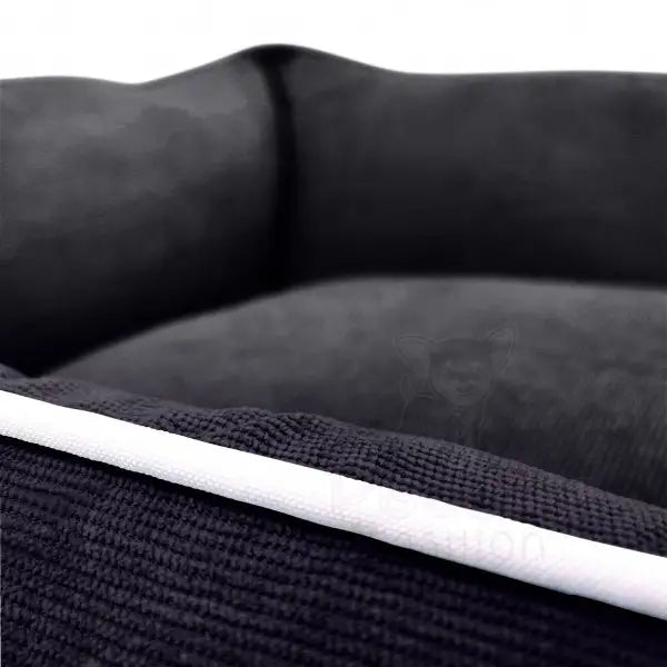 Luxury Personalised Black Corduroy Dog Bed - Piggie - 5