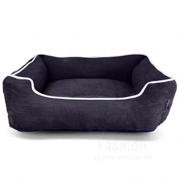 Luxury Personalised Black Corduroy Dog Bed - Piggie - 6