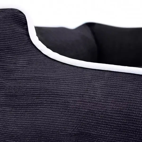 Luxury Personalised Black Corduroy Dog Bed - Piggie - 4