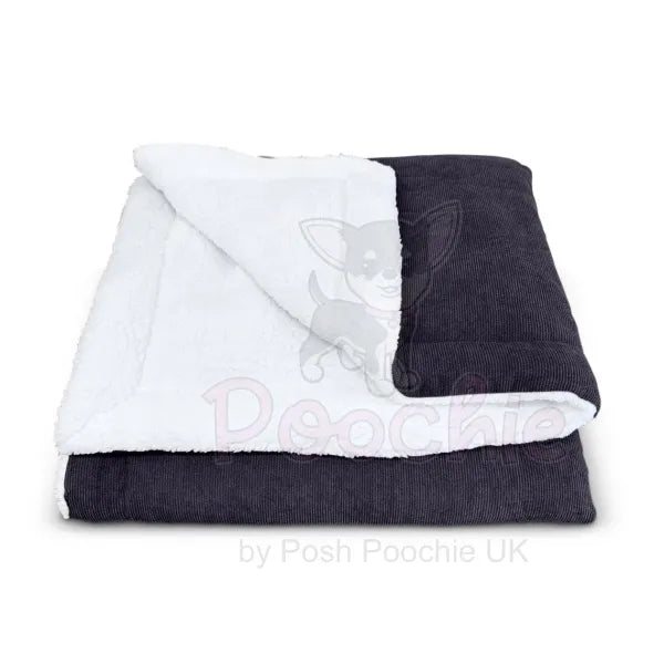 Luxury Personalised Black Corduroy Dog Blanket - Piggie - 2