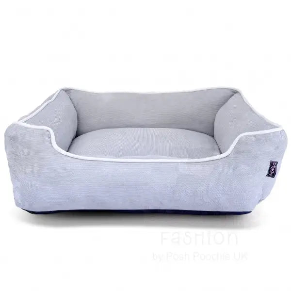 Luxury Personalised Grey Corduroy Dog Bed - Piggie - 6