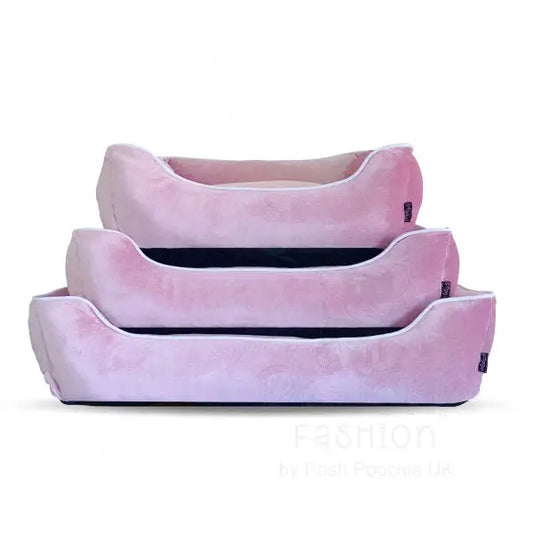 Luxury Pink Velvet Dog Bed - Piggie - 2