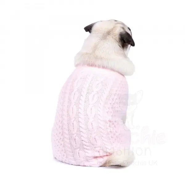 Luxury Supersoft Cable Knit Dog Jumper in Marshmallow - Rich Paw - 4