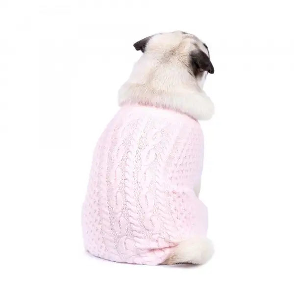Luxury Supersoft Cable Knit Dog Jumper in Marshmallow - Rich Paw - 4