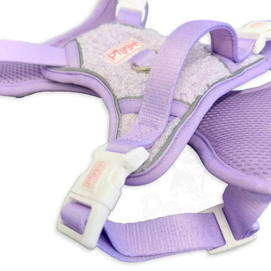 Luxury Teddy Fleece Explorer Dog Harness in Lilac - Piggie - 2