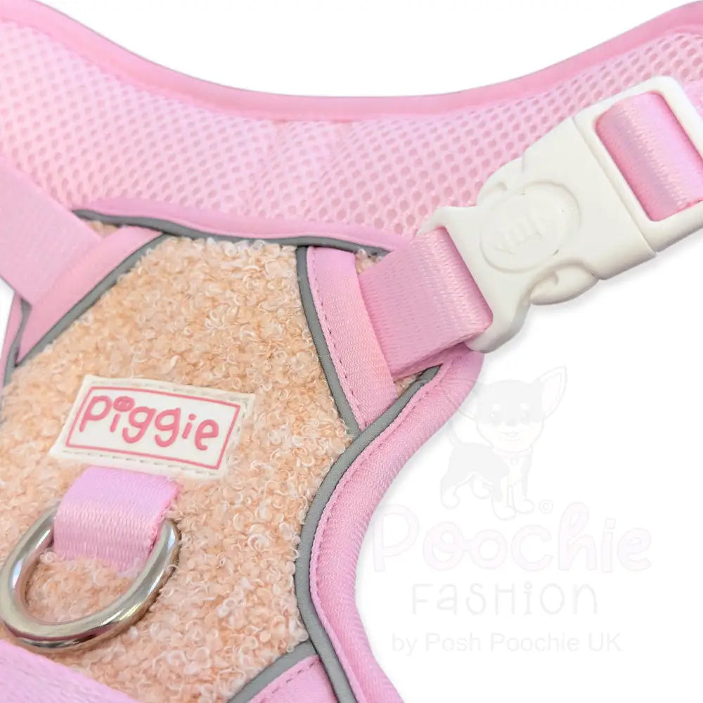 Luxury Teddy Fleece Explorer Dog Harness in Pink - Piggie - 7