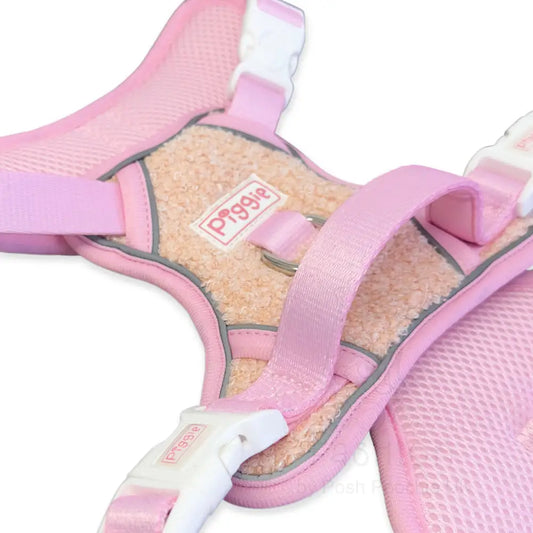 Luxury Teddy Fleece Explorer Dog Harness in Pink - Piggie - 2