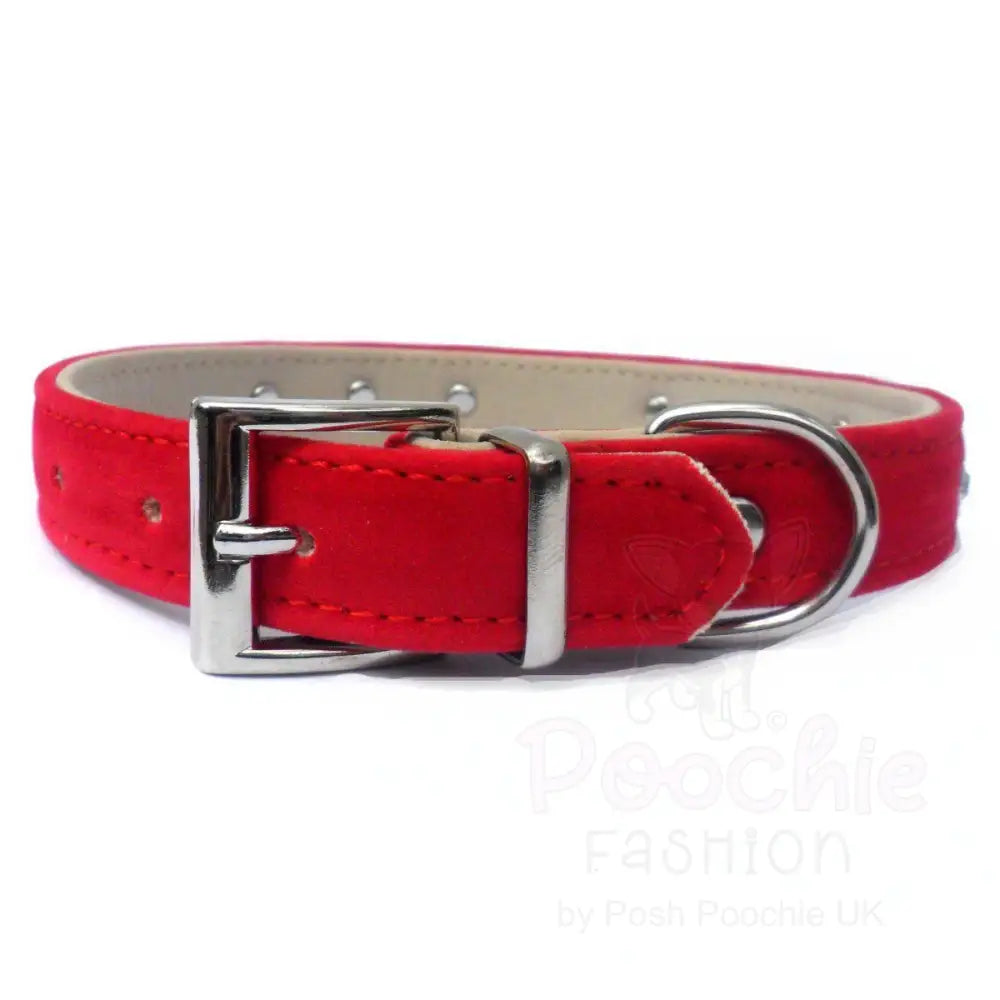 Majestic Red Velvet Luxury Crystal Dog Collar - Posh Pawz - 5