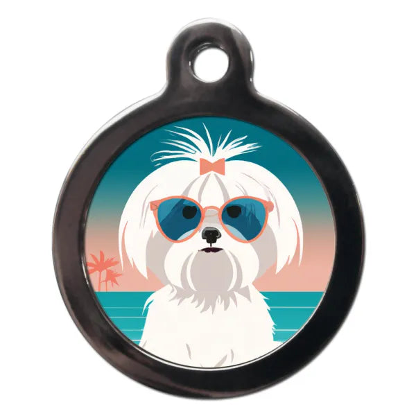 Maltese Summertime Dog Id Tag Ps Pet Tags 1