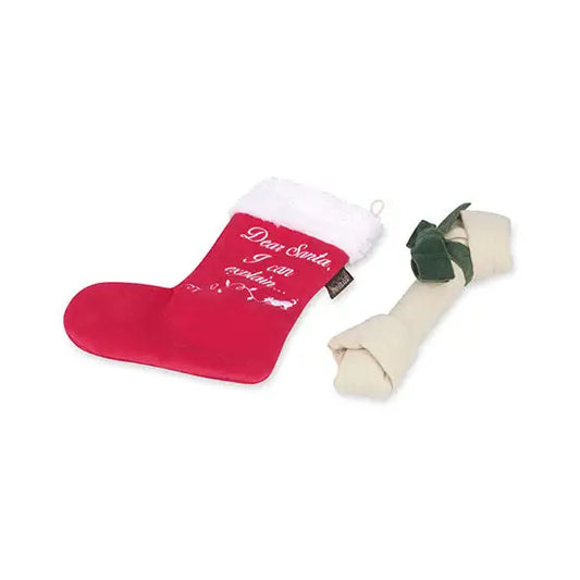 Merry Woofmas Good Dog Stocking & Bone Dog Toy by P.l.a.y - P.l.a.y - 1