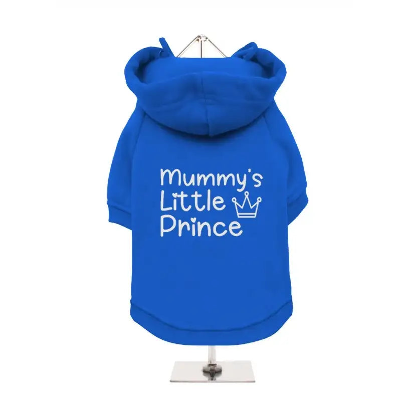 Mummy’s Little Prince Dog Hoodie Sweatshirt - Blue - Poochie Fashion - 1