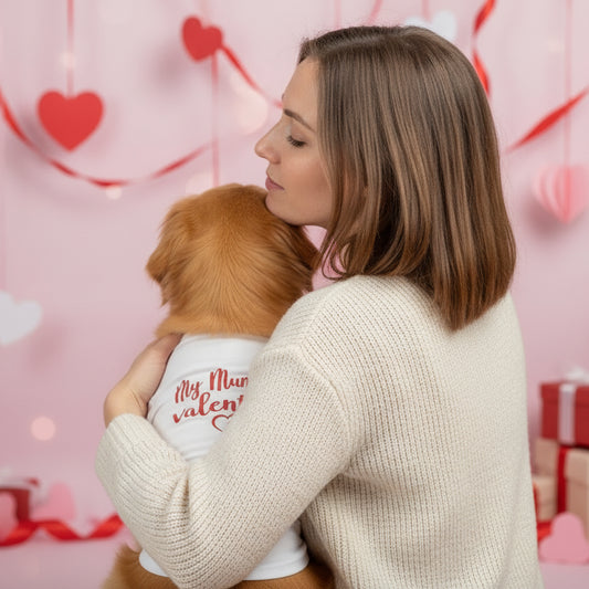 My Mum is my Valentine Dog T-shirt White - Rich Paw - 2