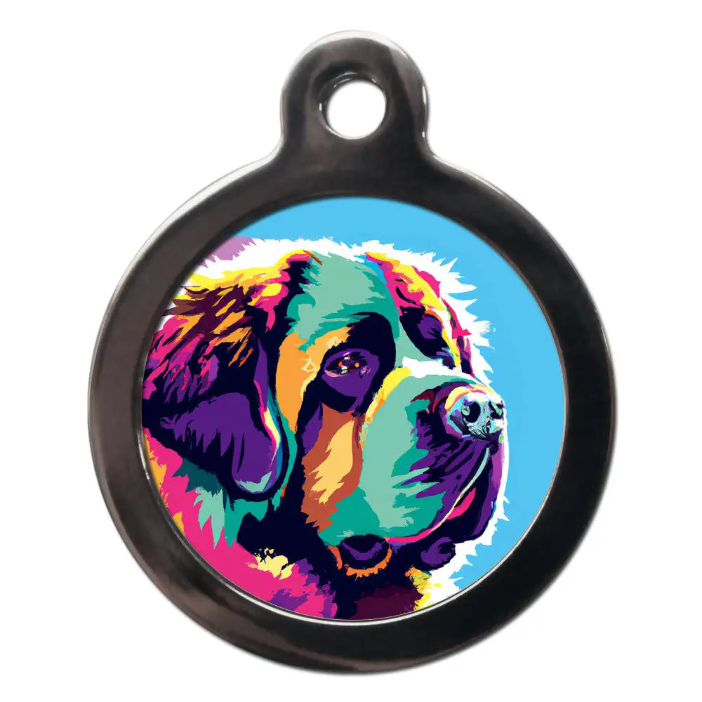 Newfoundland Pop Art Dog Id Tag - Ps Pet Tags - 1