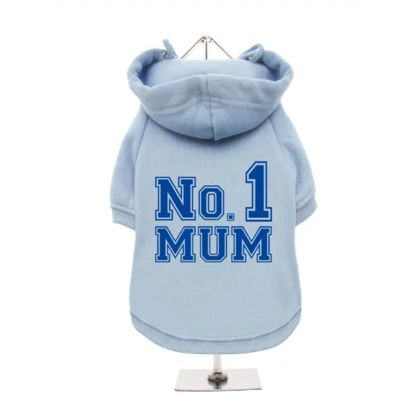 No.1 Mum Dog Hoodie Sweatshirt - Baby Blue - Mum - 1
