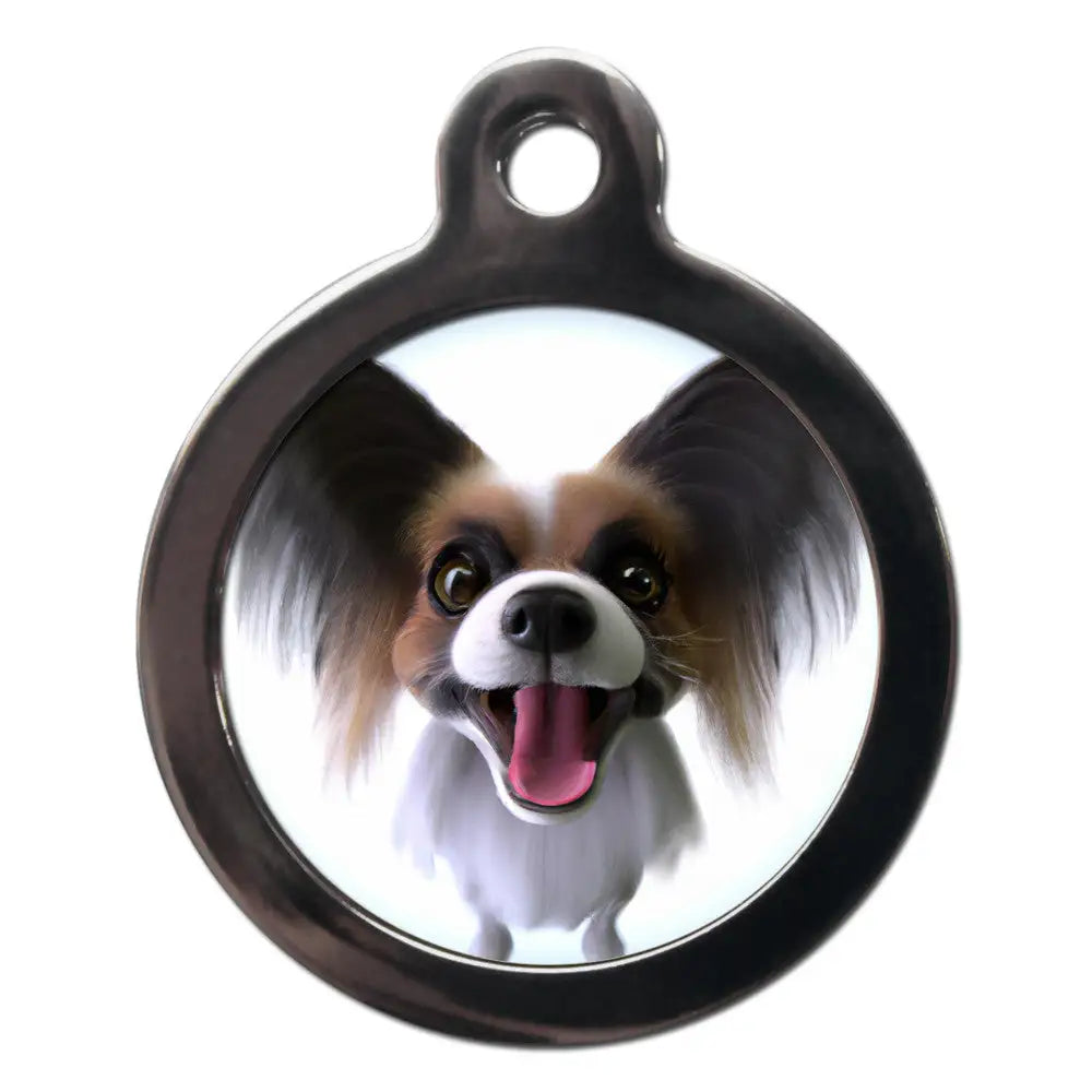 Papillon Fish Eye Lens Dog Id Tag - Ps Pet Tags - 1