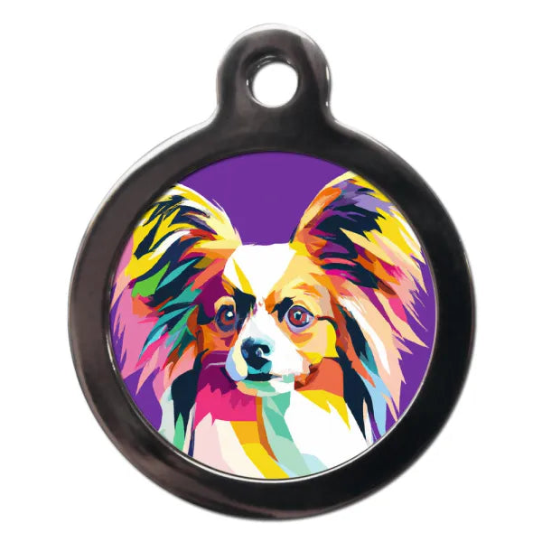 Papillon Pop Art Dog Id Tag Ps Pet Tags 1