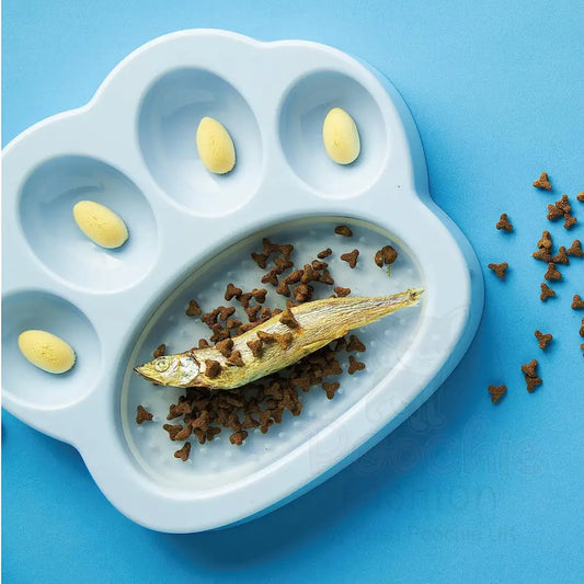 Paw 2-in-1 Mini Slow Feeder & Lick Pad Baby Blue - Petdreamhouse - 2