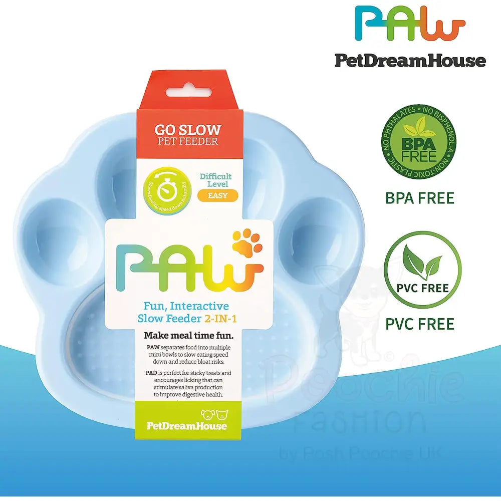 Paw 2-in-1 Mini Slow Feeder & Lick Pad Baby Blue - Petdreamhouse - 5