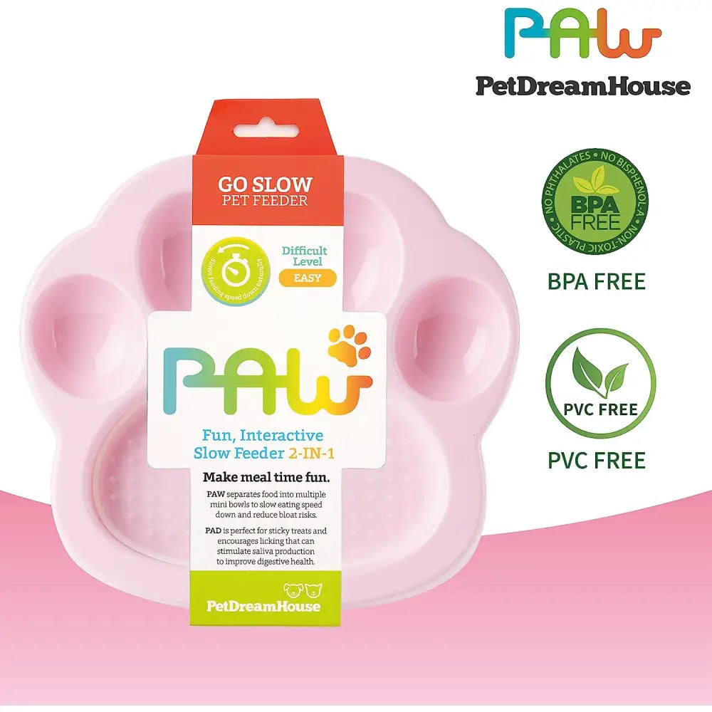 Paw 2-in-1 Mini Slow Feeder & Lick Pad Baby Pink - Petdreamhouse - 5