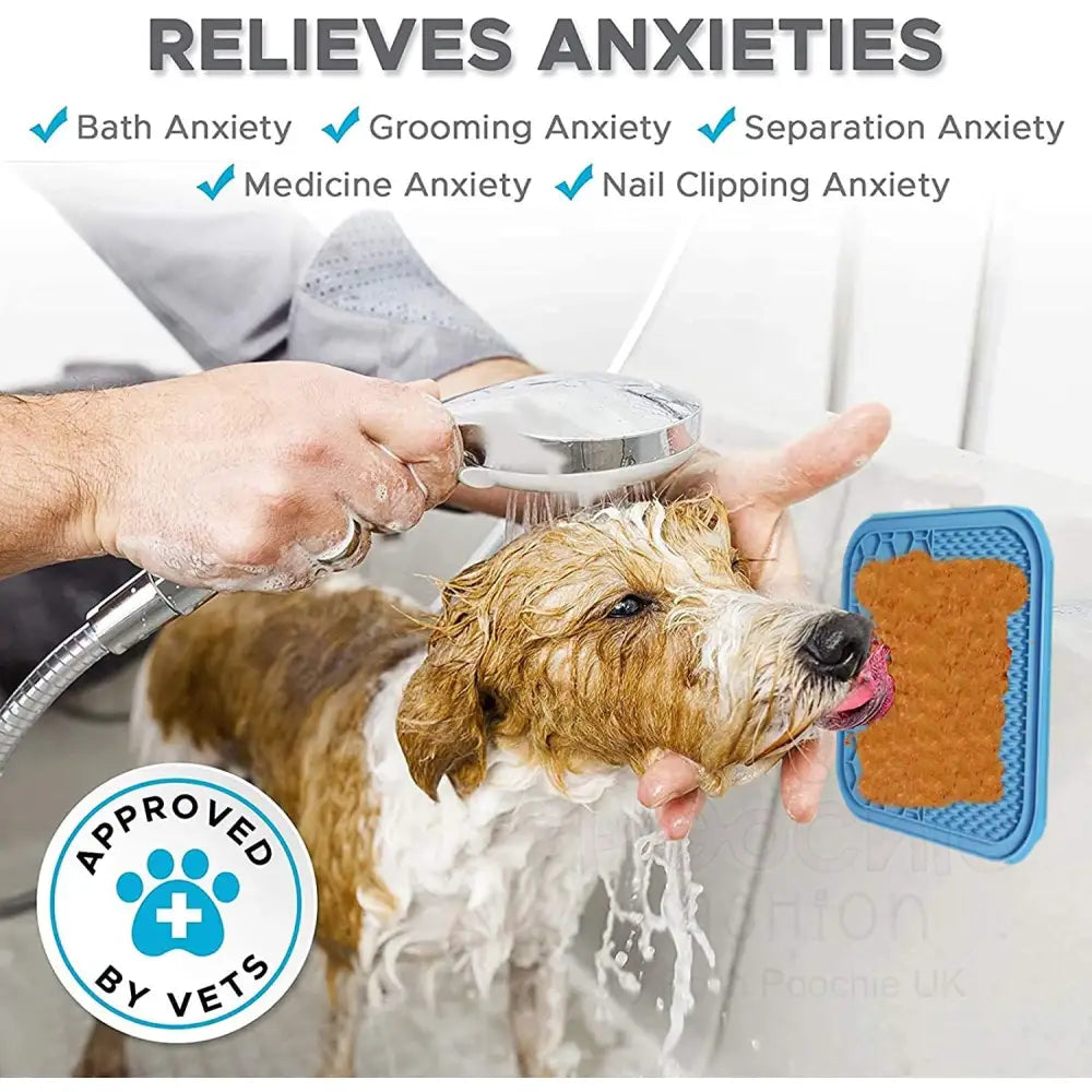 Pet Lick Mat Slow Feeder in Blue - Posh Pawz - 4