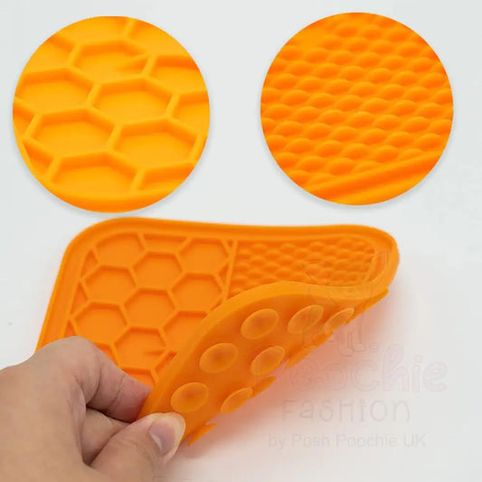 Pet Lick Mat Slow Feeder in Orange - Posh Pawz - 2