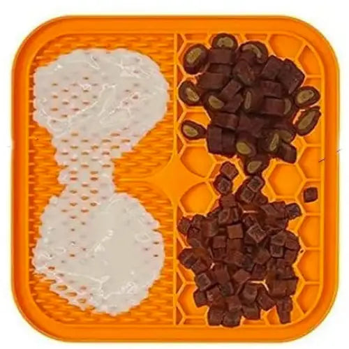 Pet Lick Mat Slow Feeder in Orange - Posh Pawz - 3