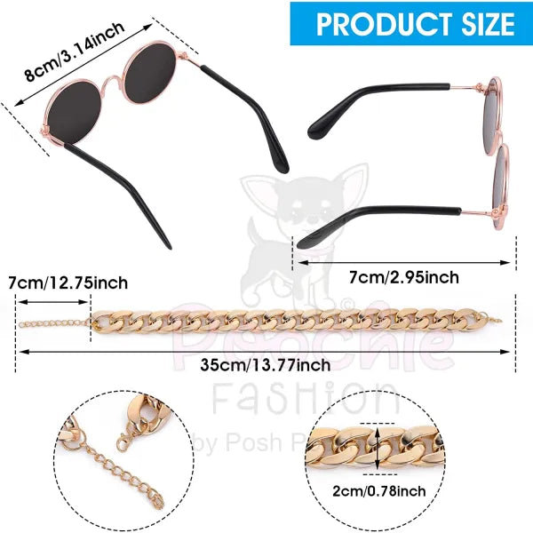 Pet Sunglasses & Chain Costume - Posh Catz - 5
