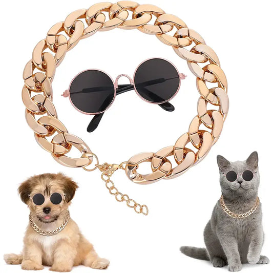 Pet Sunglasses & Chain Costume - Posh Catz - 1