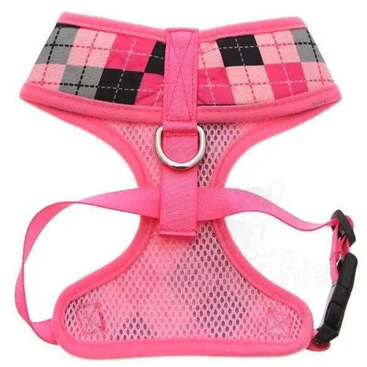 Pink and Black Argyle Dog Harness - Sale - 2
