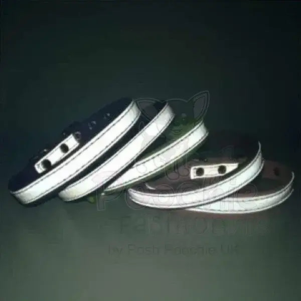 Pink Night Reflective Eco-leather Dog Collar - Posh Pawz - 2