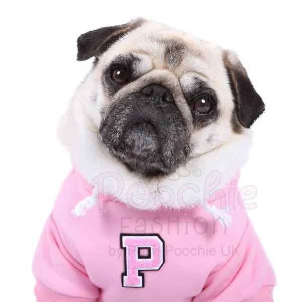 Pink Personalised Embroidered Letter Hoodie - Rich Paw - 3