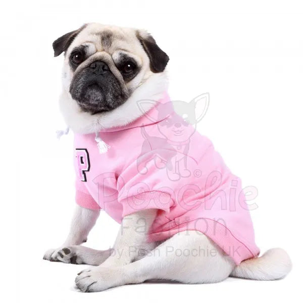 Pink Personalised Embroidered Letter Hoodie - Rich Paw - 2