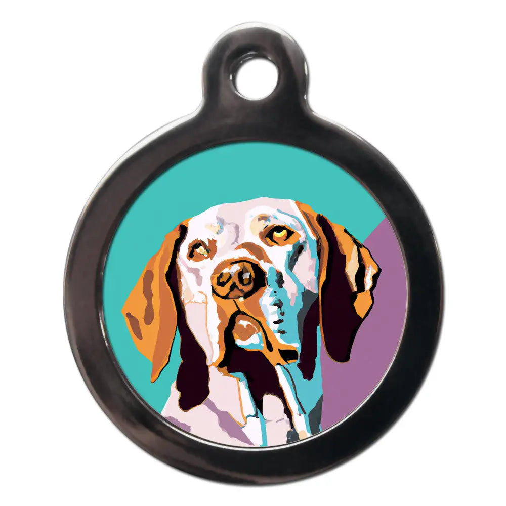 Pointer Pop Art Dog Id Tag - Ps Pet Tags - 1