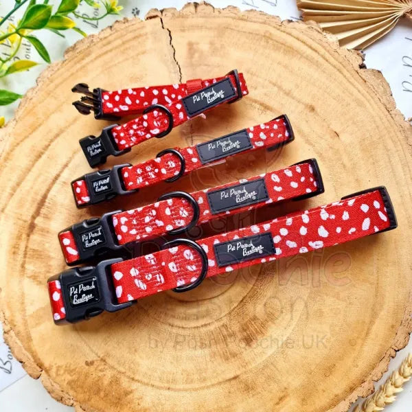 Poppy Toadstool Spots Dog Collar Pet Pooch 2