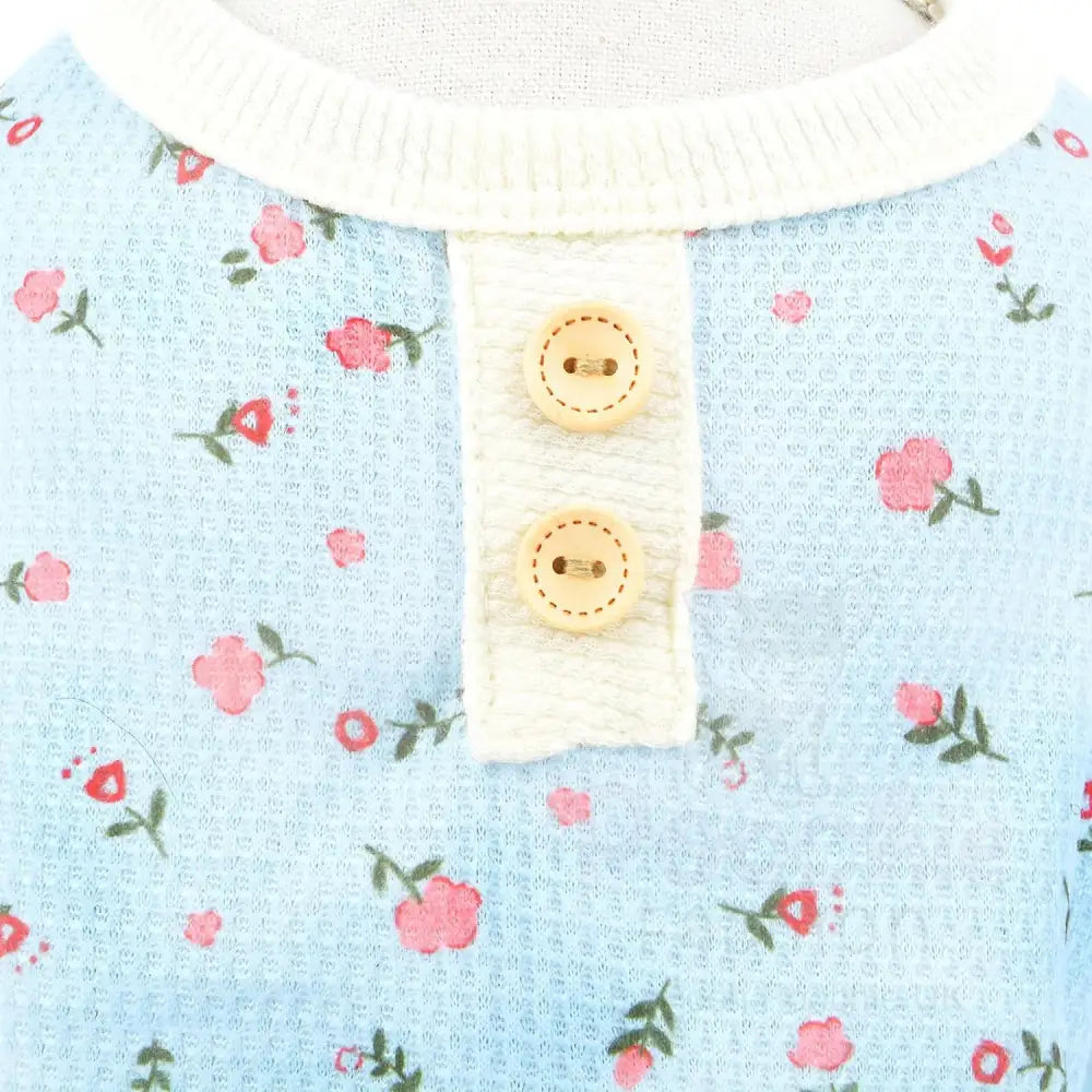 Pretty Floral Small Dog Pyjamas Blue - Posh Pawz - 5
