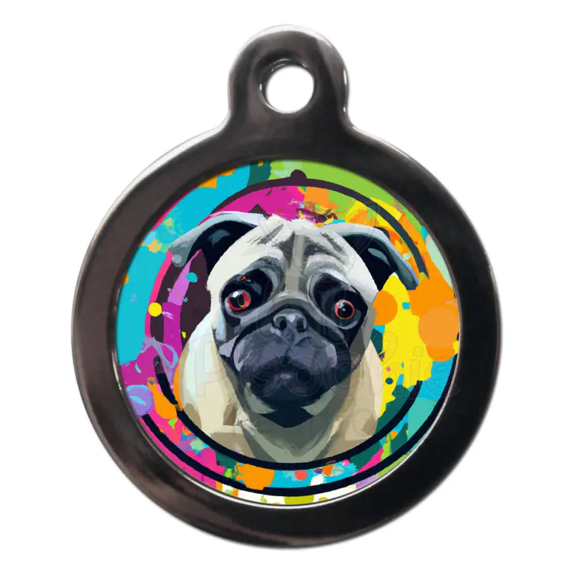 Pug Graffiti Dog Id Tag - Ps Pet Tags - 1