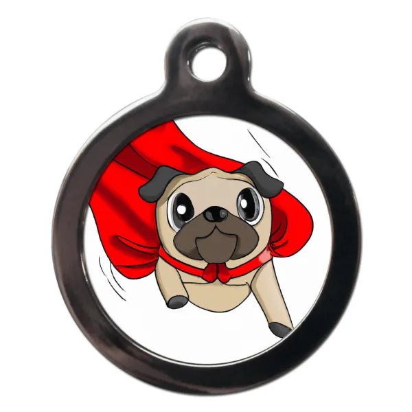 Pug Superdog Dog Id Tag Ps Pet Tags 1