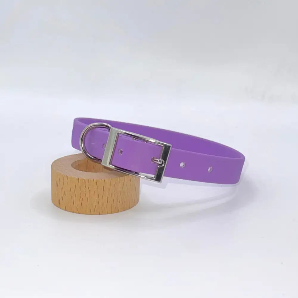 Purple Waterproof Personalised Dog Collar with Large Diamante Letters - Poochie Fashion - 6
