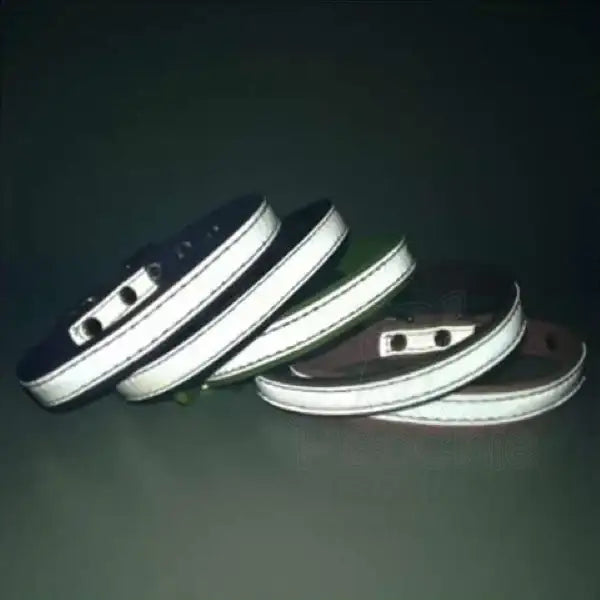 Red Night Reflective Eco-leather Dog Collar - Posh Pawz - 2