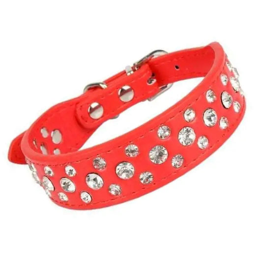 Red Rhinestone Sprinkles Dog Collar - Posh Pawz - 1