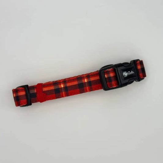 Red Tartan Dog Collar - Pupclub Couture - 2