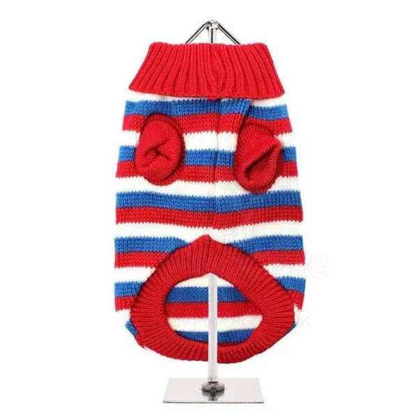 Red White and Blue Striped Dog Jumper - Urban - 3