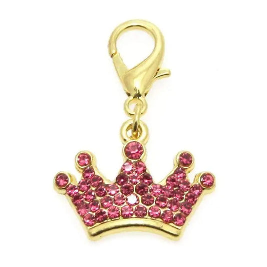 Royal Crown Dog Collar Charm In Pink - Urban - 1