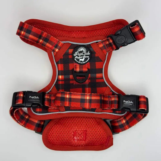 Rugged Rover™ Harness - Red Tartan - Pupclub Couture - 2