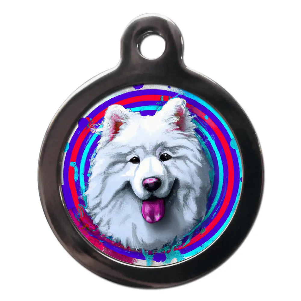Samoyed Graffiti Dog Id Tag - Ps Pet Tags - 1